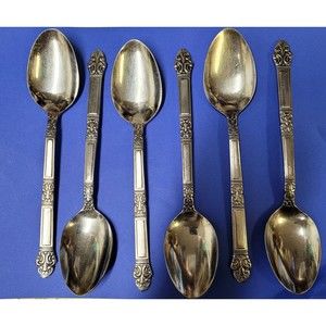 Roger's Company Stainless Serving Spoons Vintage KOREA Set Of SIX